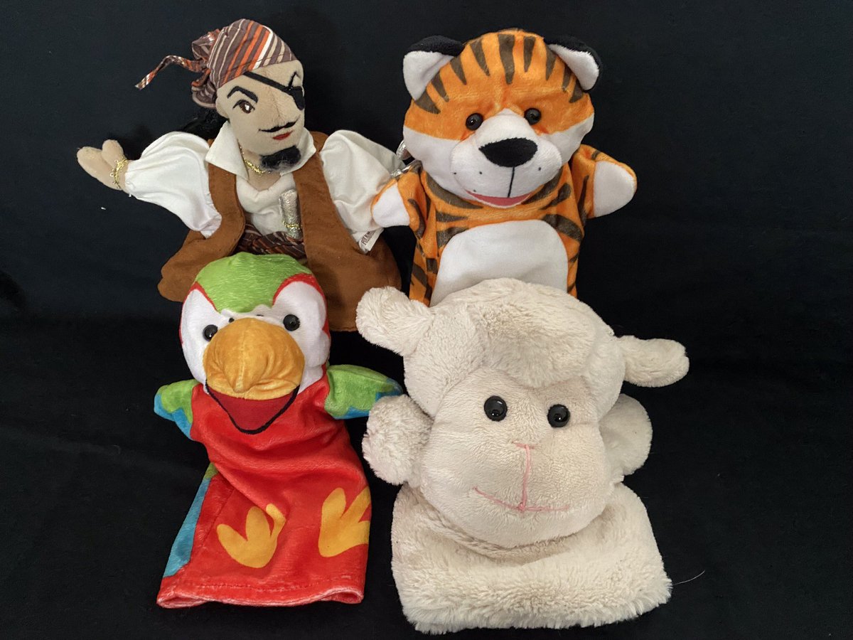 Pirate, Tiger, Parrot & Lamb hand puppets available for checkout at NW Denver Toy Library
#handpuppets #imaginativeplay #animalpuppets #childroleplay #motorskills #stageplay #storytelling #communicationskills #selfconfidence #toddlertoy #denvertoylibrary #checkouttoys #borrowtoys