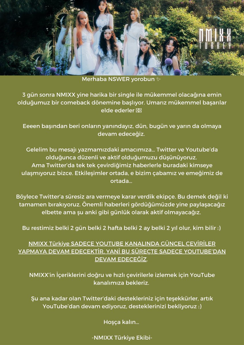NMIXXTurkiye's tweet photo. 📣 | Hoşça kalın NSWER yorobun… 😊✋🏻 

#NMIXX #엔믹스 #A_Midsummer_NMIXXs_Dream #Party_O_Clock #Roller_Coaster https://t.co/cDY2AwcYmz