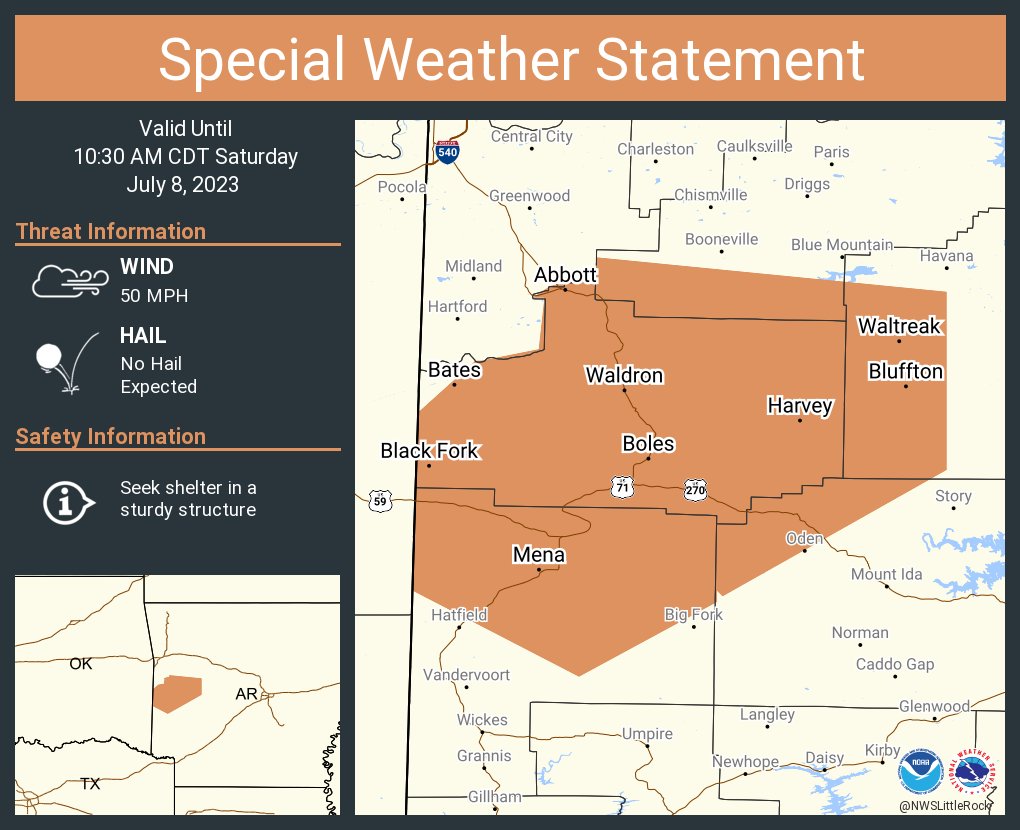 NWS Little Rock on Twitter "A special weather statement has been