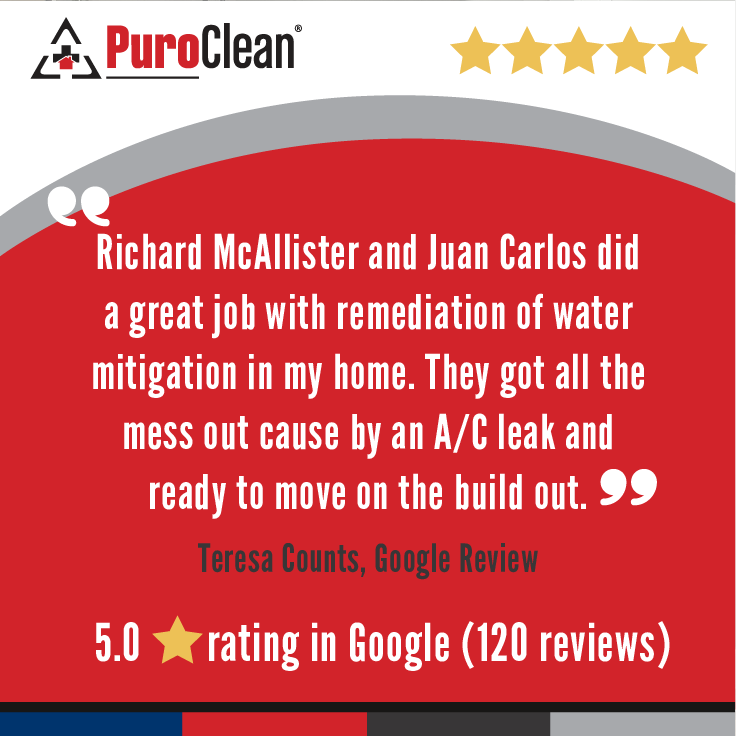 PuroCleanHTX's tweet photo. ⭐️⭐️⭐️⭐️⭐️   Kudos to our five star crew for making homeowners happy after a property loss! Thank you Teresa, we appreciate you! 🙏  ☎️ (832) 856-5900 👉 https://t.co/AK9DmYy7z8 #FiveStarReview #PuroClean #ACLeak #WaterDamage https://t.co/j7oAd9Fi8j