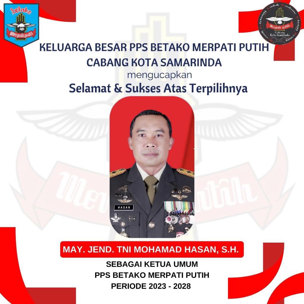 mp_samarinda's tweet image. Selamat atas terpilihnya May. Jend. TNI Mohamad Hasan, S.H. sebagai ketua umum PPS BETAKO Merpati Putih periode 2023 - 2028. Semoga Merpati Putih semakin jaya dan berprestasi 🔴🕊️⚪️

#silatmerpatiputih
#silat
#ipsi
#pesilat
#pesilatindonesia
#pesilatkece
#pesilatkeren