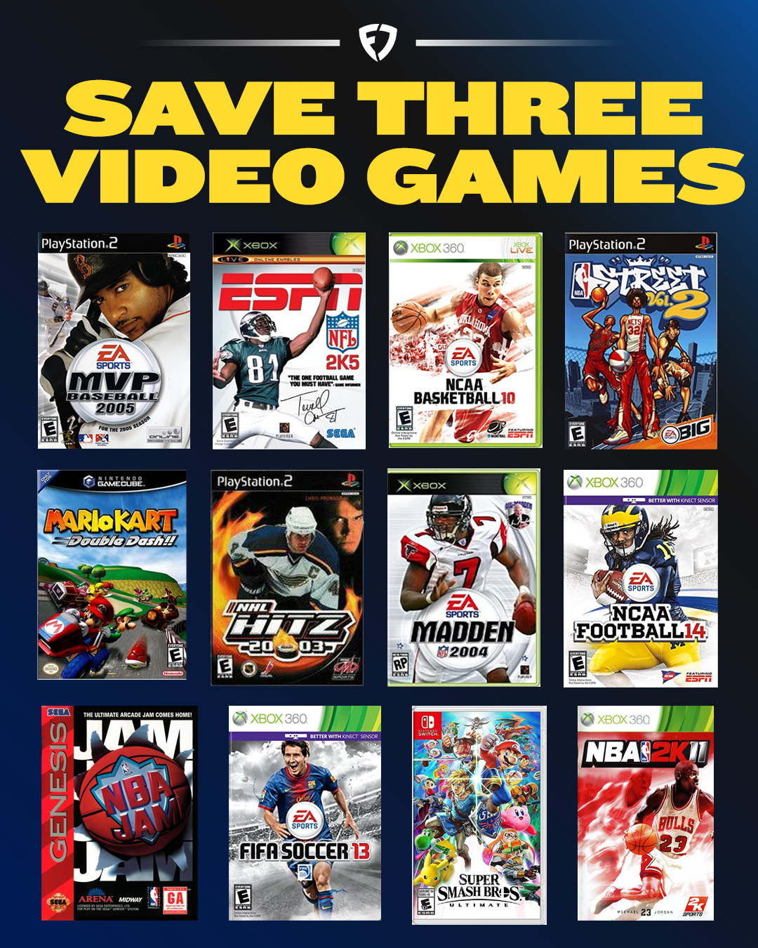 FanDuel on Twitter "You can only save 3 of these iconic video games