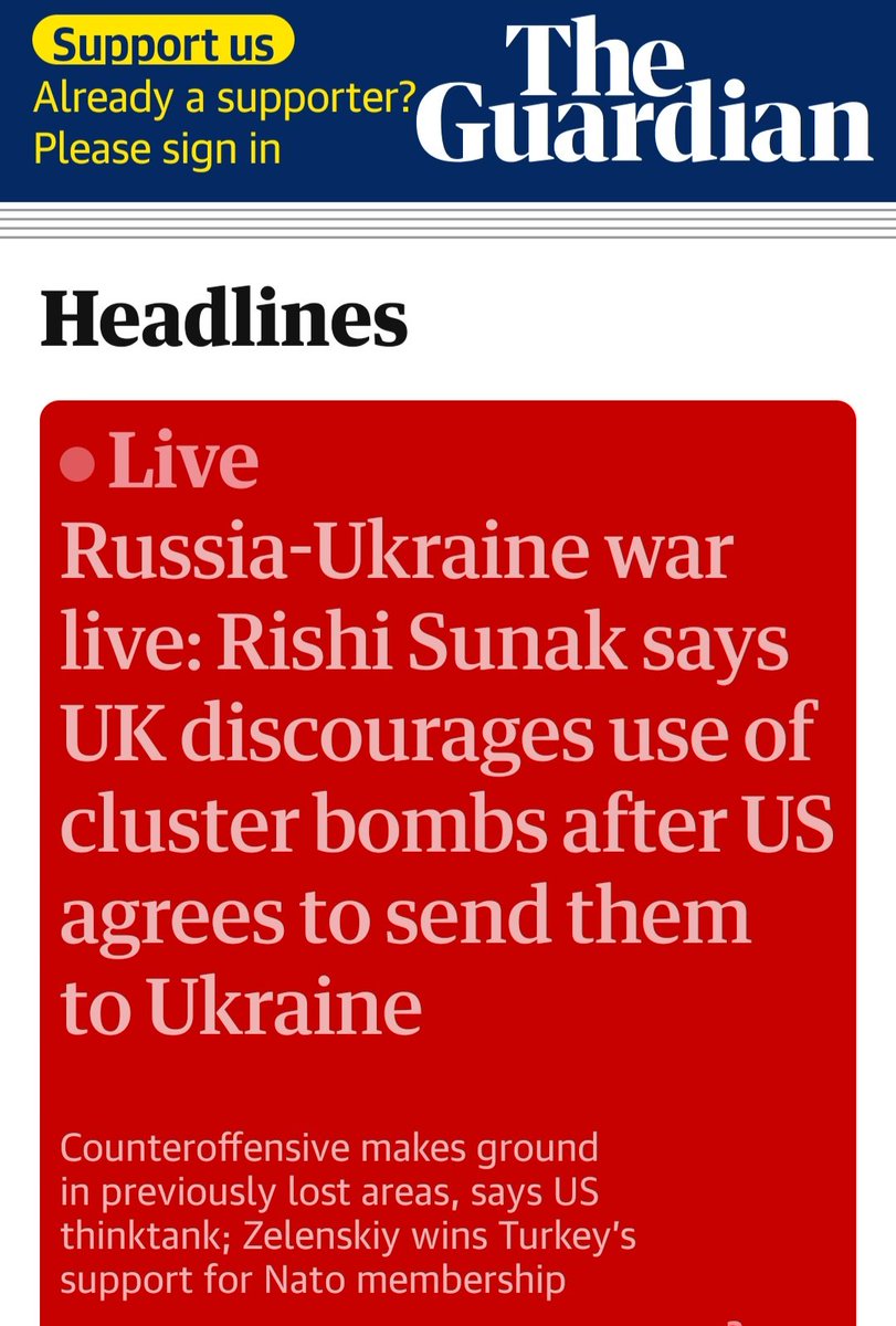 TassAcf's tweet image. Sunak, a muppet that sent Depleted uranium want us to believe he tried to discourage Joe Biden, the elder muppet, not to send cluster bombs to Ukraine
