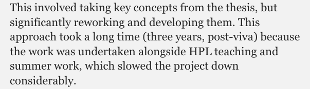 Love the advice about publishing your PhD thesis, because German Academia does not give you the time to rework your thesis before you submit a proposal. 
It gives you one year to get a contract/to publish and that's it. (also: no 'Dr.' beforehand) #phdlife #AcademicChatter