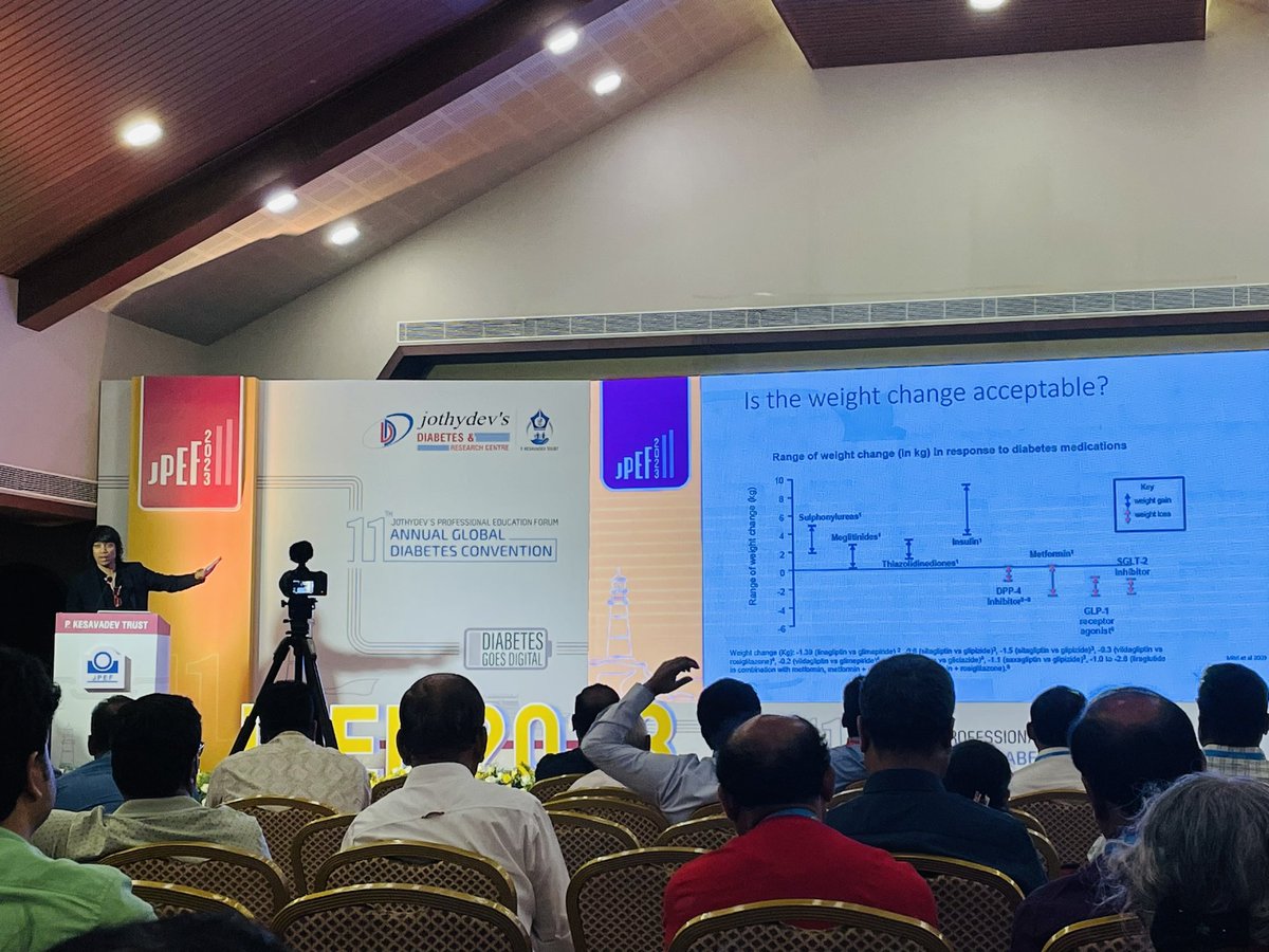 DrAfees's tweet photo. A wonderful session by two eminent speakers on “ The New World of Diabetes “ #JPEF2023
@jothydev @parthaskar 

Indeed mesmerised the audience by your captivating words sirs 🙏

“ Adding life to years…… “ one patient a time https://t.co/Mr5c3WorGL