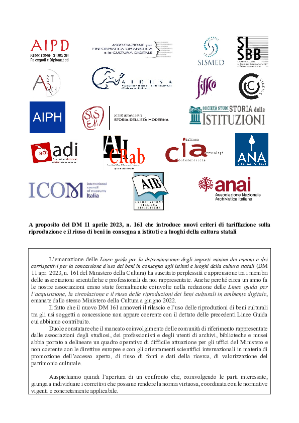 L'uff. legislativo del <a href="/MiC_Italia/">Ministero della Cultura</a> ha emanato l'11 aprile  un imbarazzante decreto anti-ricerca che TASSA la pubblicazione di immagini di beni culturali statali nell'editoria scientifica. Dopo 3 mesi quel decreto è ancora lì nonostante le proteste. Zero risposte, zero confronto.