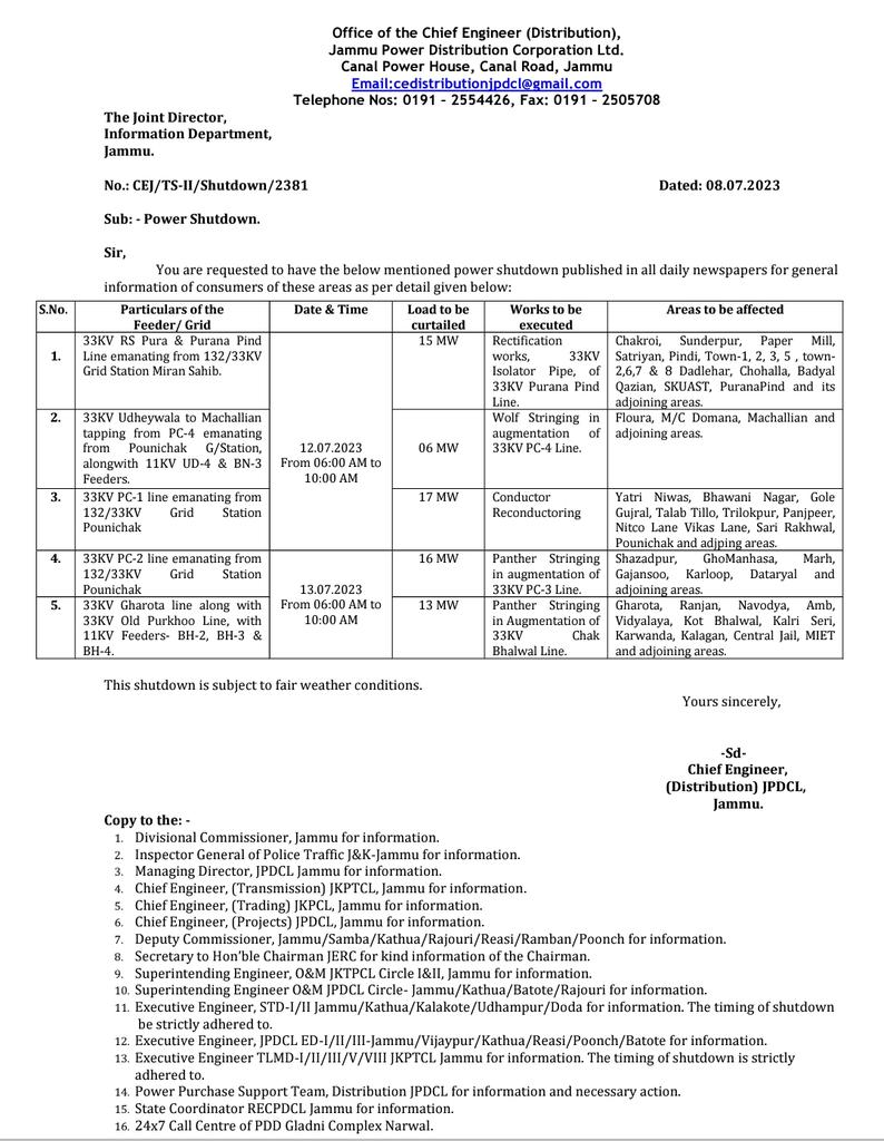 Jammu Power DISCOM tweet media
