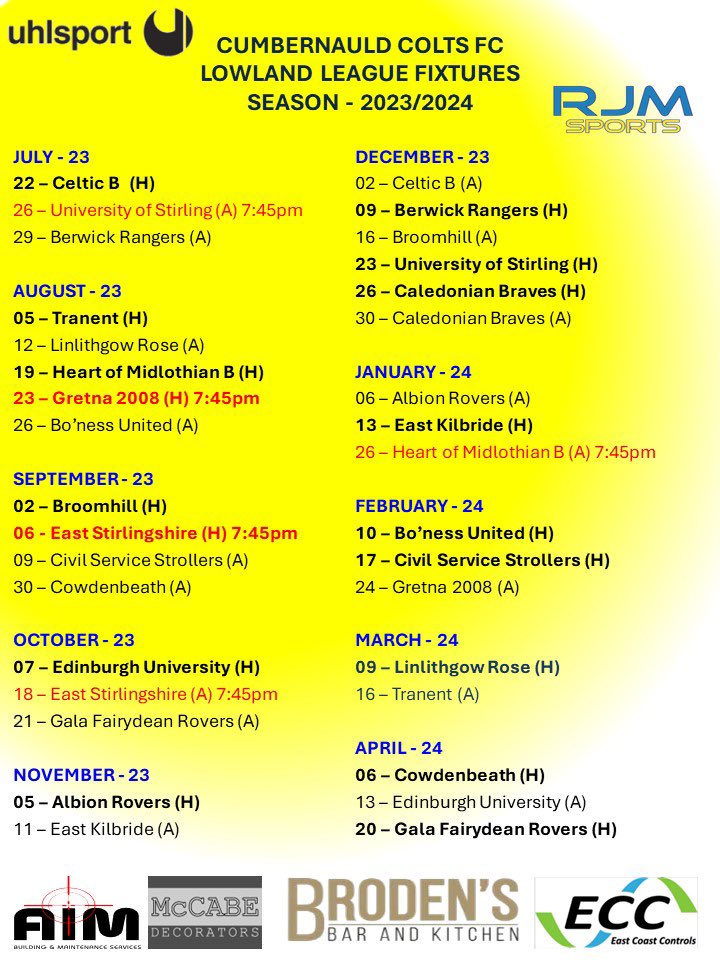 Cumbernauld Colts Community Football Club on Twitter "Two weeks to our