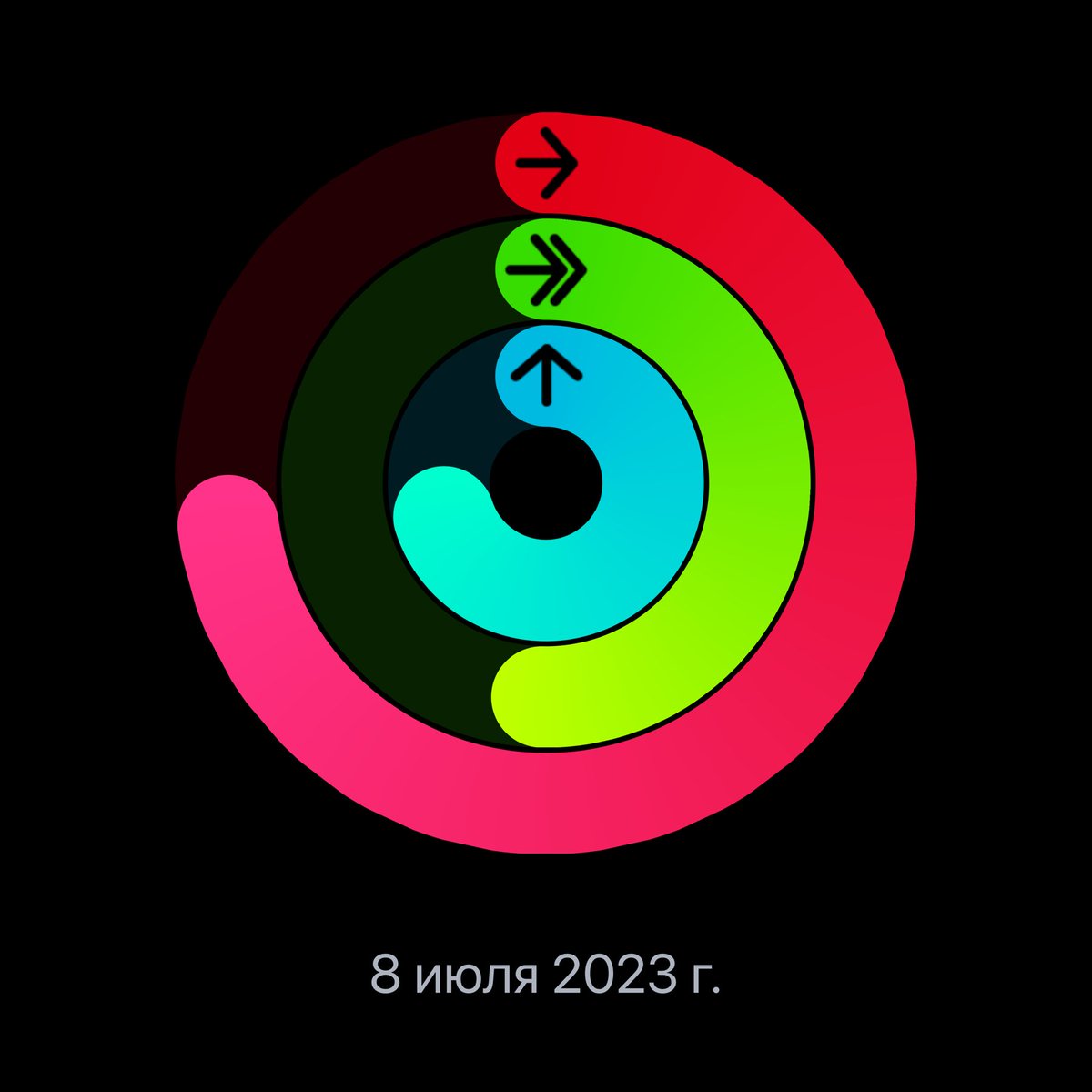 Хочу поделиться своим прогрессом за сегодня — его можно просмотреть в приложении «Фитнес».