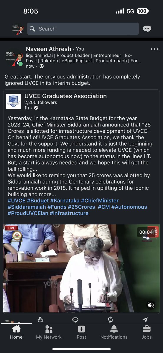 naveenathresh's tweet photo. Great start. The previous administration had completely ignored UVCE in its interim budget.
#UVCE #Budget #Karnataka #ChiefMinister #Siddaramaiah #Funds #25Crores #CM #Autonomous #ProudUVCEian #infrastructure https://t.co/gGDt8lC49W