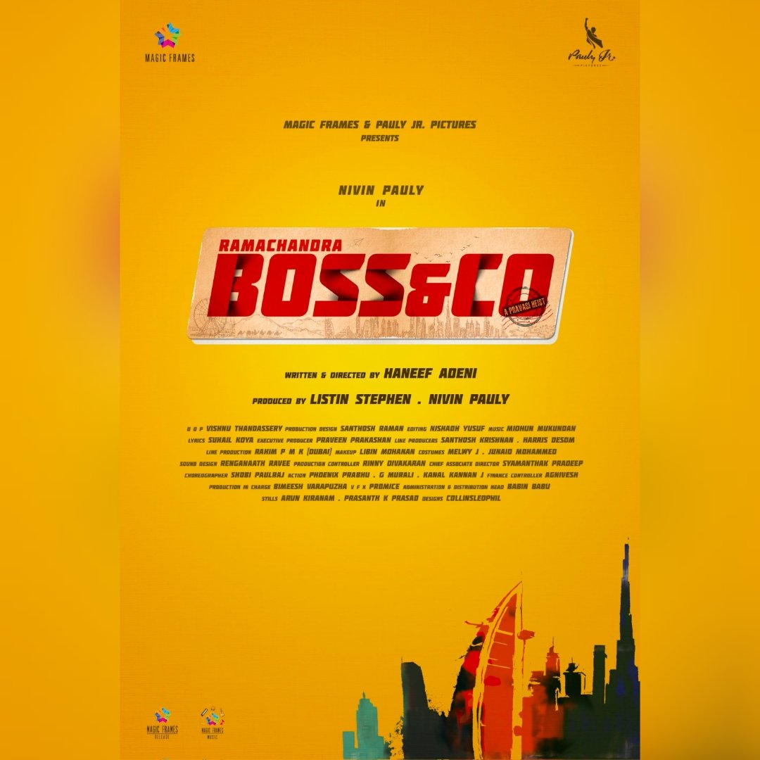 RamSimbuTalks's tweet photo. #RamachandraBossAndCo Title Look🔥

Stars: @NivinOfficial - #Ganapathi - #JafferIduki - #VinayFort - #BaluVarghese
Music: #MidhunMukundan
Direction: @haneef_adeni

A HEIST Thriller On The WAY!!

ONAM 2023 Release. https://t.co/DvKkD9CtkW