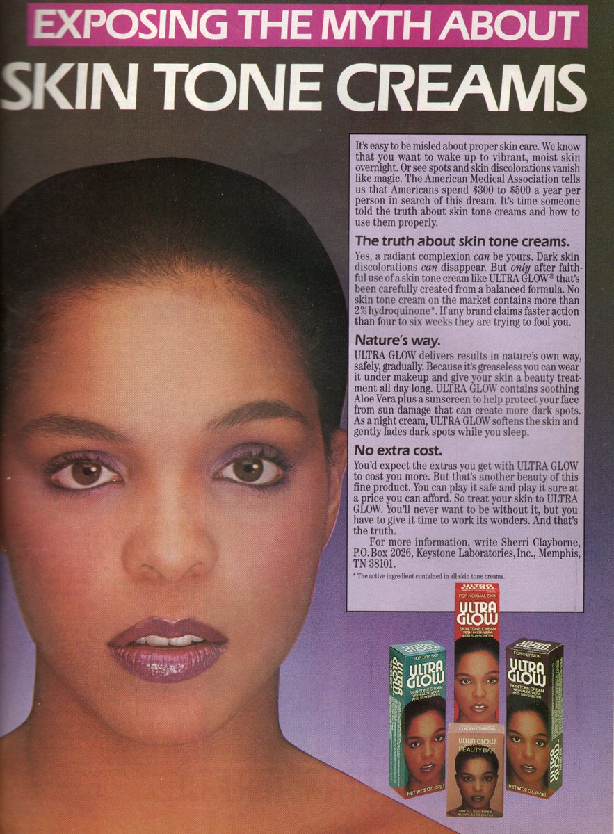 Spanning60Years's tweet photo. From Black in the day, #UltraGlow. I believe this company is now defunct, as I can't find it anywhere today. #VintageAds #Memories #BlackProducts #HairProducts https://t.co/EggQwhmziY