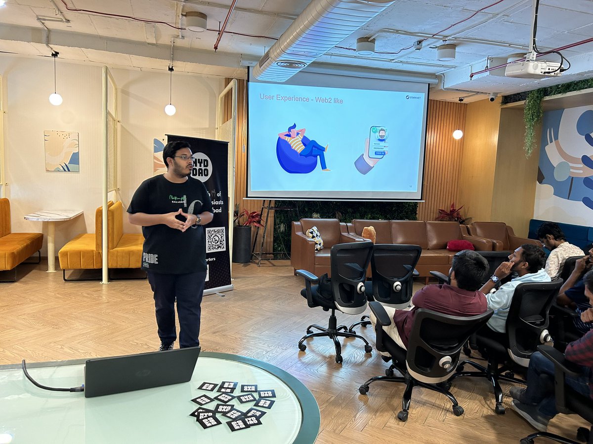 venkateshknetha's tweet photo. #starknetconnect weekend- The curious crowd all ears to know about @Starknet and Cairo Programming. @hyderabaddao talk on Account Abstraction was full of knowledge. https://t.co/g9PGJoz4es
