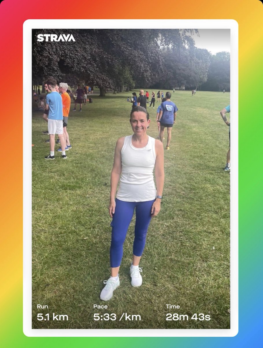 AndreaKay76's tweet photo. Blue leggings for today’s Park Run - Celebrating the 75th Anniversary of our NHS 💙🌈 🎉 #NHS75parkrun  #NHS75 #postrunredface @parkrunUK @nhsuhcw @NHS https://t.co/Ht51vT1wfP