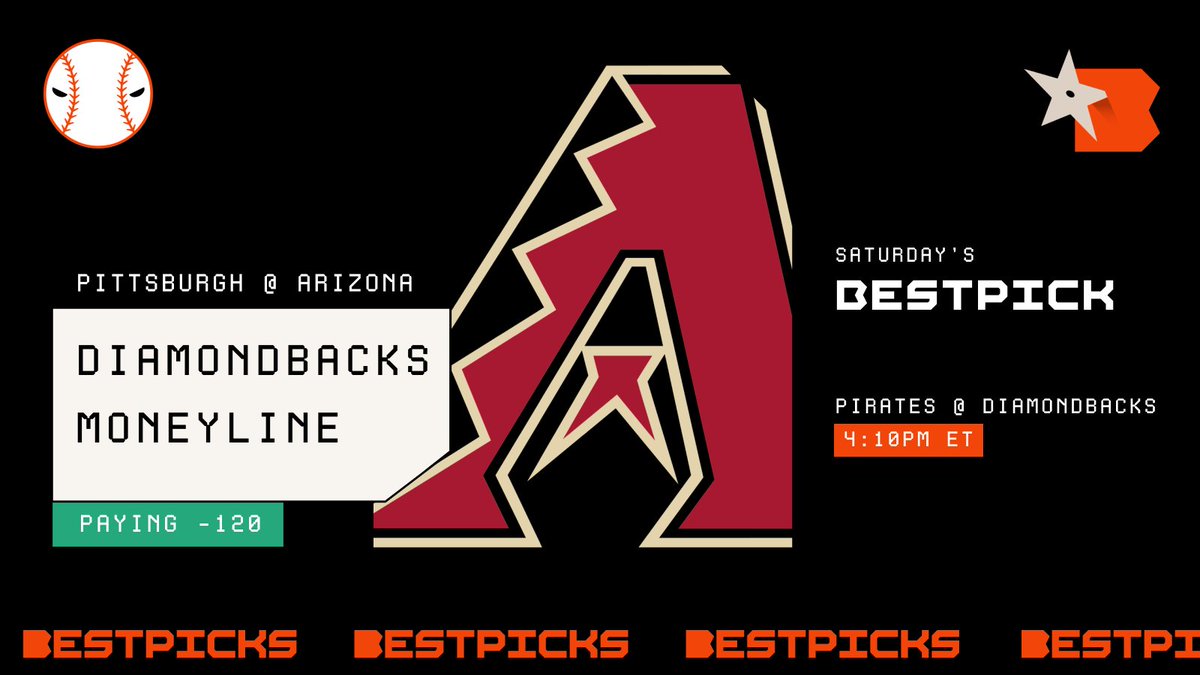 bestpicksdotcom's tweet image. 🚨The Daily BestPick just started 🚨

💰Tonight's Daily BestPick is the Arizona Diamondbacks to win at -120 with @DraftKings💰

🔥 Have won 8 of their last 9 matches against the Pirates at Chase Field
🥶 Pirates have lost 13 of their last 15 matches on the road
#GamblingTwitter