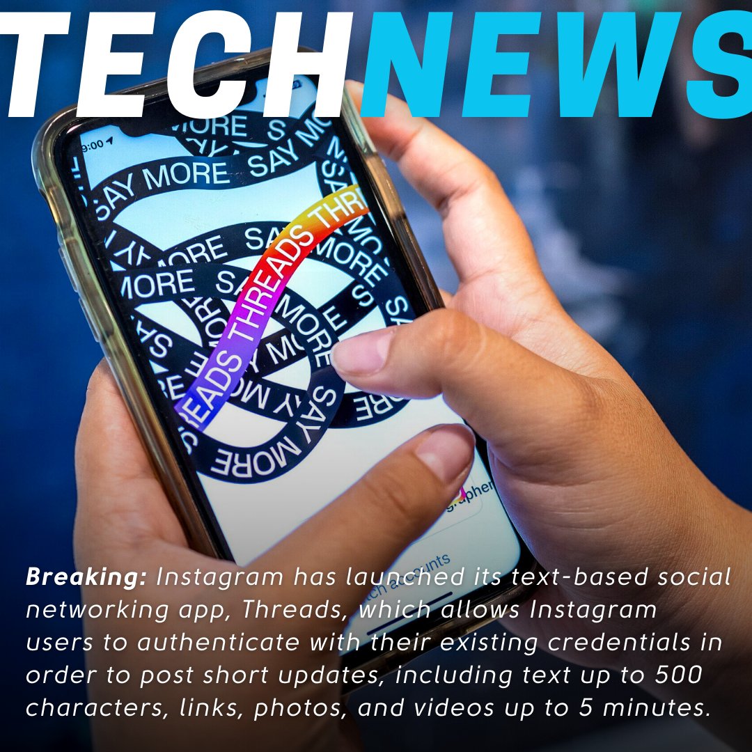 BTSTech's tweet photo. Hold onto your screens, tech enthusiasts! 🔥 Instagram has just dropped a bombshell with its groundbreaking release: Threads, the text-based social networking app that will redefine the way we connect! ✨
#Threads #InstagramThreads #SocialMedia #NewApp #TwitterRival #TechNews https://t.co/EracZnCpdQ