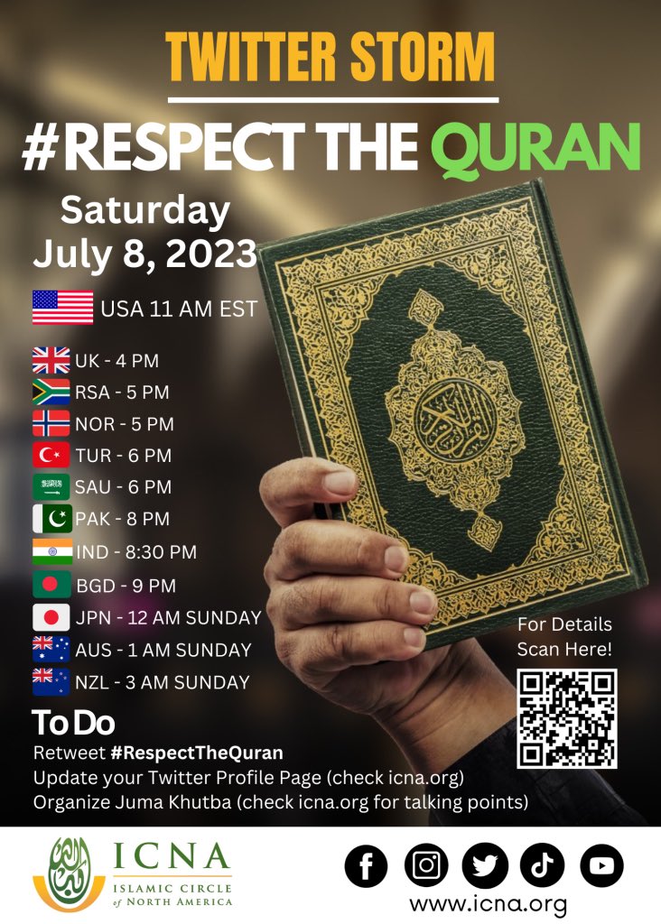 JamatDigital's tweet photo. #RespectTheQuran 
دنیا بھر سے مسلمان قرآن سے محبت کا اظہار کرتے ہوئے ورلڈوائیڈ ٹرینڈ بنا رہے ہیں۔ اس ہیش ٹیگ کے ساتھ ٹویٹ کرکے شامل ہو جائیے۔ https://t.co/L36WX2boQH