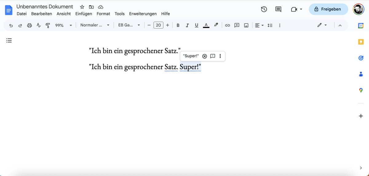 TomDiander's tweet image. Kennt sich jemand mit Google Docs aus? 

Wörtliche Rede ist eine Katastrophe. 
Wann immer ich einen Satz mit einem Punkt schließe, markiert mir Docs zwei Fehler an. Kann ich das irgendwo einstellen? 

Lieben Dank. ✍️

#Autorenleben #schreiben #GoogleDocs
