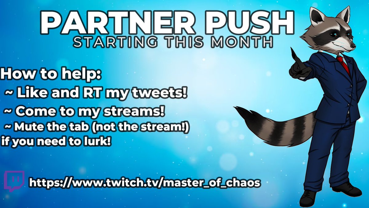 Master_Of_Chaos's tweet photo. Going live partner push https://t.co/MJOhMT4d1B @TwitchShare @TwitchHelpers @TwitchOnline @twitchtvhost #TheRaccPack #SupportSmallStreamers #TwitchPartner #TwitchPartnerPush #marblesonstream https://t.co/Tp1KxiX1Am
