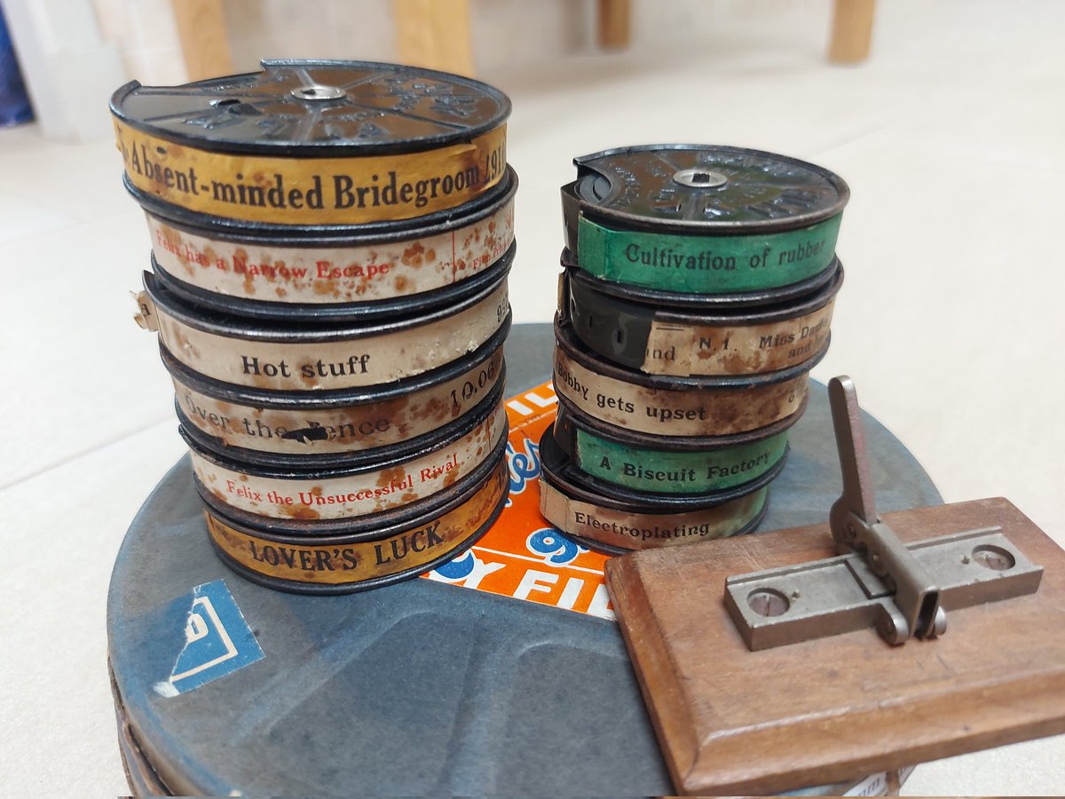 JulioMMartino's tweet photo. Thread: Vintage Film Equipment I picked up from an estate sale while visiting family in St Andrews
1. Various 9.5mm film cannisters #95mm #filmonfilm https://t.co/u3sy4zOGqw
