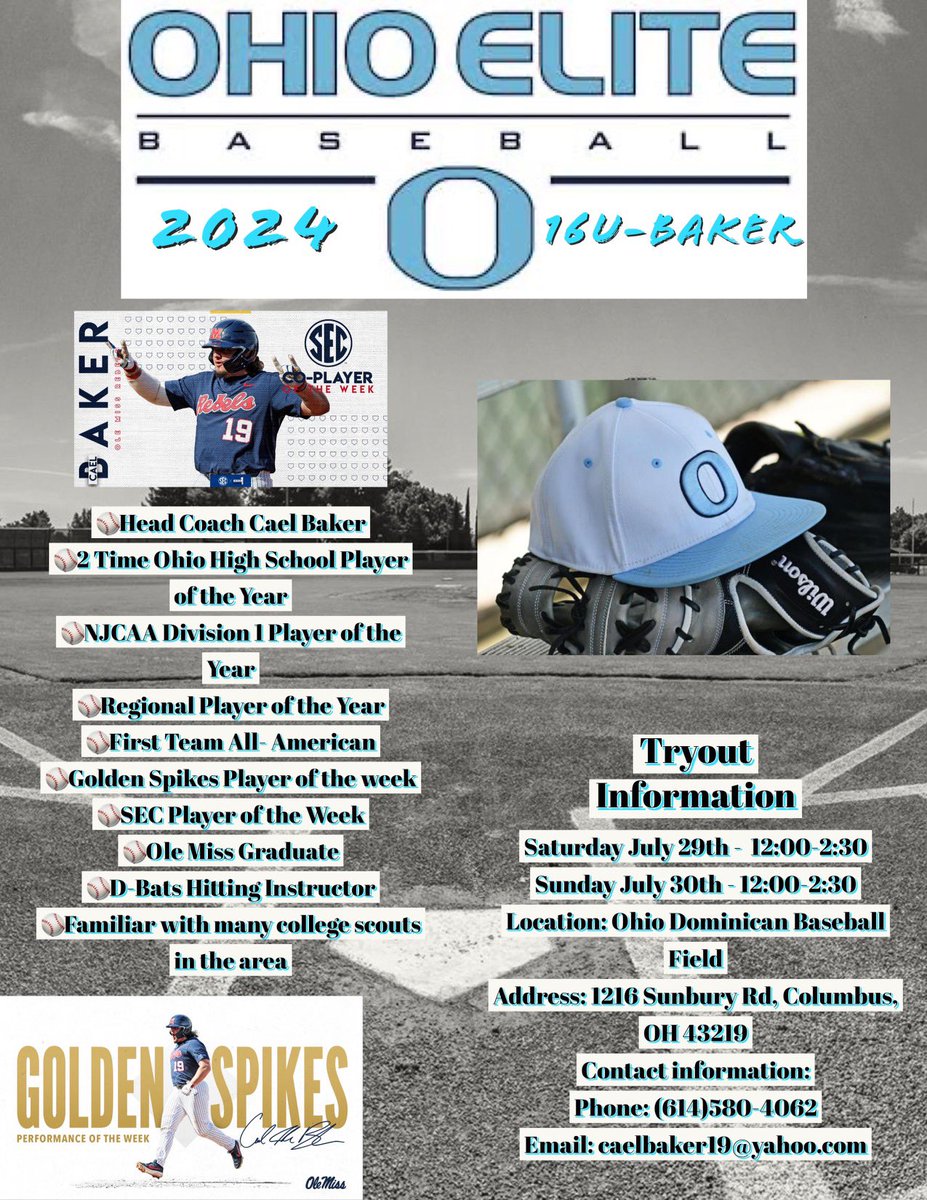 Baker_Cael12's tweet photo. 🚨UPDATE: Ohio Elite 16U Baker pitching coach is subject to change🚨 https://t.co/qCor1bs1P9