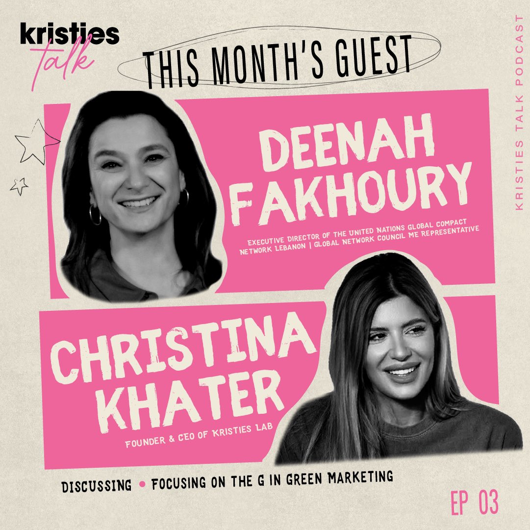 Passionate about Green Marketing and Events? Then, head now to our latest podcast episode: kristieslab.com/podcast/
<a href="/GCNLebanon/">UN Global Compact Network Lebanon</a> <a href="/christinakhater/">Christina Khater</a>