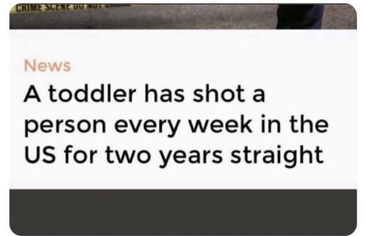 It takes a good toddler with a gun to stop a bad toddler with a gun.