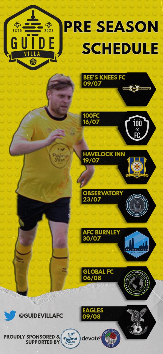 Guide Villa FC (@guidevillafc) on Twitter photo The preparations for our inaugural season continue tomorrow against <a href="/BeesKneesFC/">BeeskneesFC</a> 🐝
📌 Accrington Academy
🕚 11am KO
👕 Debut for the away kit
#UTV The preparations for our inaugural season continue tomorrow against <a href="/BeesKneesFC/">BeeskneesFC</a> 🐝
📌 Accrington Academy
🕚 11am KO
👕 Debut for the away kit
#UTV