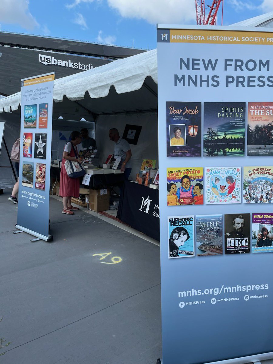 MNHSPress's tweet image. Wordplay is now open! Come visit us at tent A9 and find out what books are new and forthcoming! We’re looking forward to seeing you! #Wordplay @loftliterary