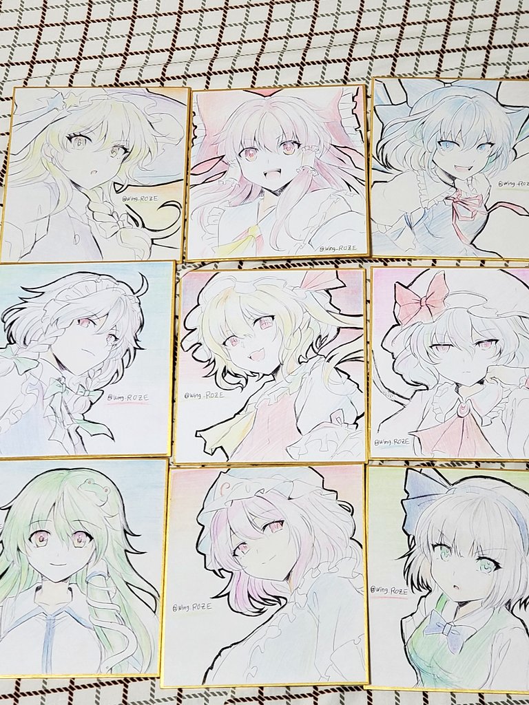 数億年ぶりに今日は東方のアナログ色紙描いてました。7月16日の札幌のオンリーに相方スペースで出す予定～その2 