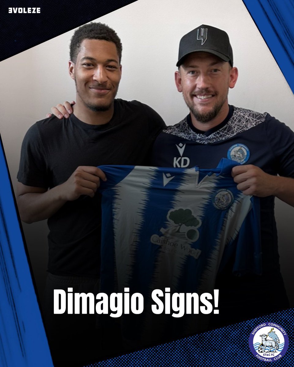 sheffordcampton's tweet photo. 🔵🐑 STRIKER SIGNS 🐑🔵

After impressing in preseason and in todays friendly win, we are delighted to announce the signing of DiMagio Robinson!

Dimagio is a powerful frontman with and eye for goal and finished last season at Yaxley. https://t.co/MJHi6MYS6M