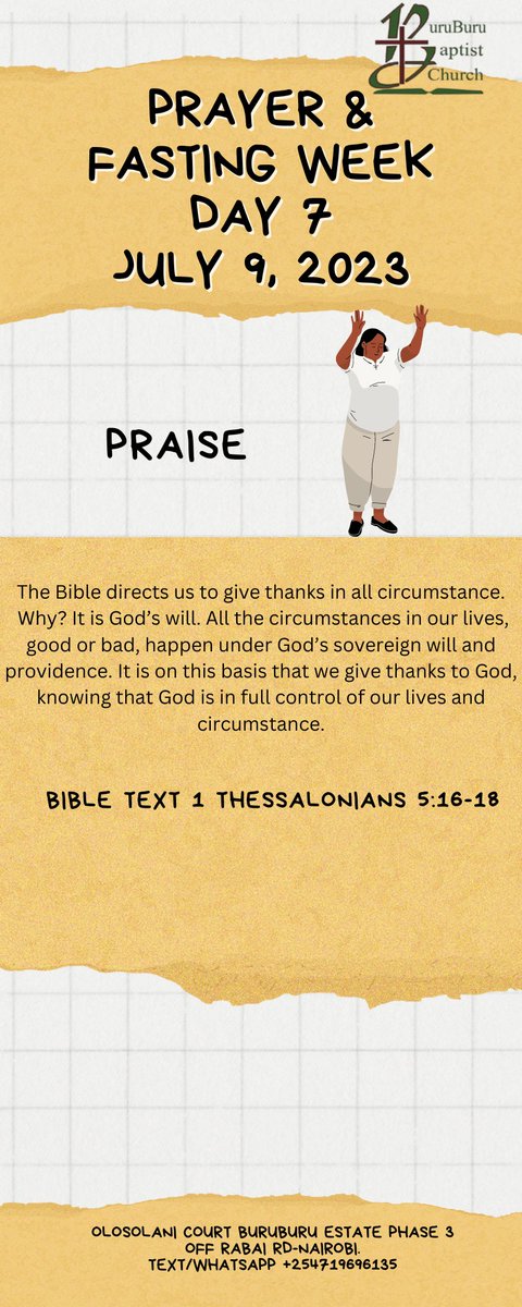 BuruBaptistC's tweet image. #PrayerandFastingWeek We thank the Almighty God for the week as we come to end of this week. Day 7- Praise