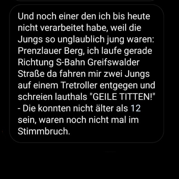 Caption auf Instagram! 

#catcallsofberlin #ankreiden #catcalling #stopptbelästigung #stopcatcalling #feminismus #chalkback #catcalls #berlin #feminism #stopstreetharassment

 instagram.com/catcallsofberl…
