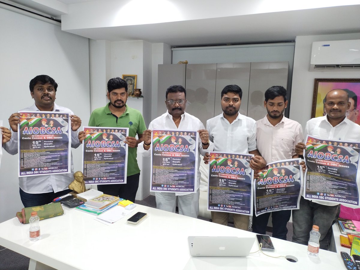 Released AIOBCSA National Convention on Caste Census and OBC Issues posters and discussed various issues related to Caste Census with Hyderabad Central University students. The event is scheduled on 15th July 2023 at Ravindra Bharathi Auditorium. <a href="/aiobcsa/">All India OBC Students Association (AIOBCSA)</a> 

<a href="/BRSparty/">BRS Party</a>