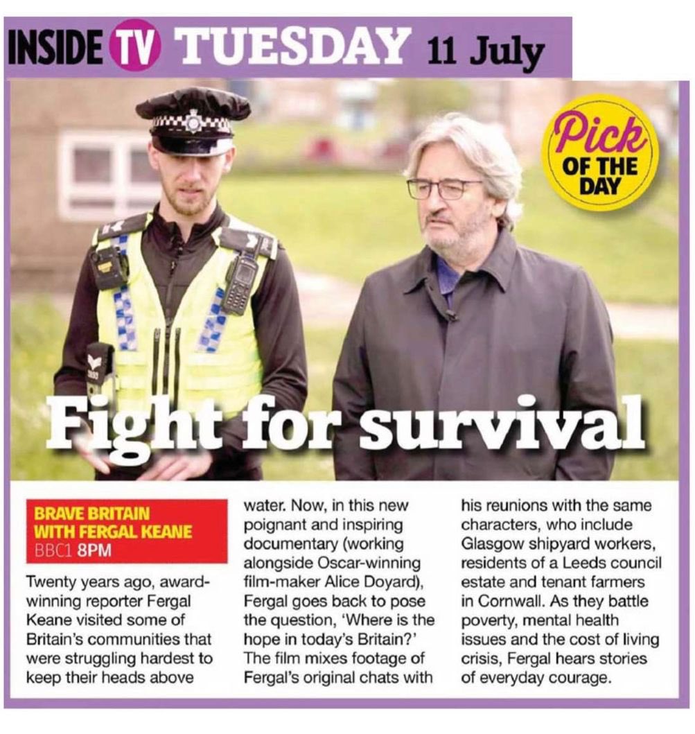 A « new poignant and inspiring documentary » says @InsideSoapMag. #BraveBritain with Fergal Keane will be aired on @bbc One, 11 July. @fergalkeane47 @ReneeEdwardsBFE @DeeMcIlveen @samcollyns @_Sampat