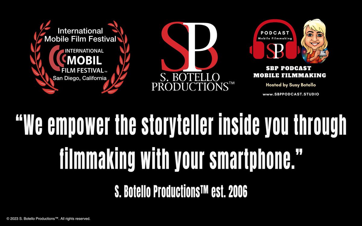 Our company, SBP, is like the cool house on your street. Walk in the door and you’re welcomed with open arms. Walk into the family room and you’re at @mobilfilmfest , in the kitchen cooking @sbppodcast and playing @MobileFilm101. 
internationalmobilefilmfestival.com/social/
#MobileFilmSD #indie