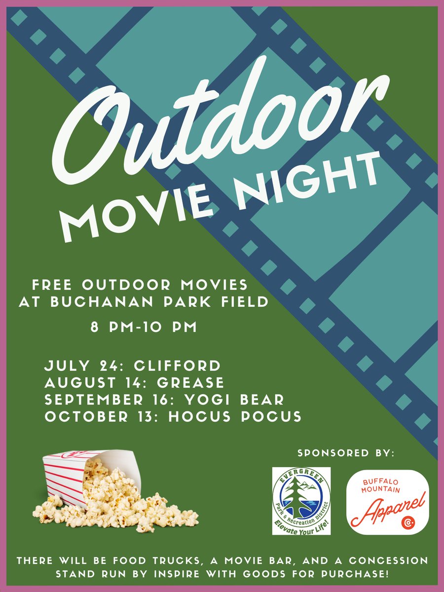 EvergreenRec's tweet image. Free Outdoor Movies in the Park are Coming Soon! If you are interested in becoming a Sponsor, please contact NCooper@eprd.co . #EPRD #FreeMovies #BPRC #OutdoorMovieScreen #Evergreen

Link:evergreenrecreation.com/357/Outdoor-Mo…