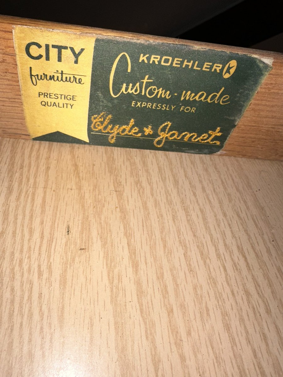 anonerika's tweet photo. I found this inside a drawer of the piece I’m working on and it’s literally the cutest thing 🥹 their names are actually stitched in https://t.co/DZ6Paxdlih