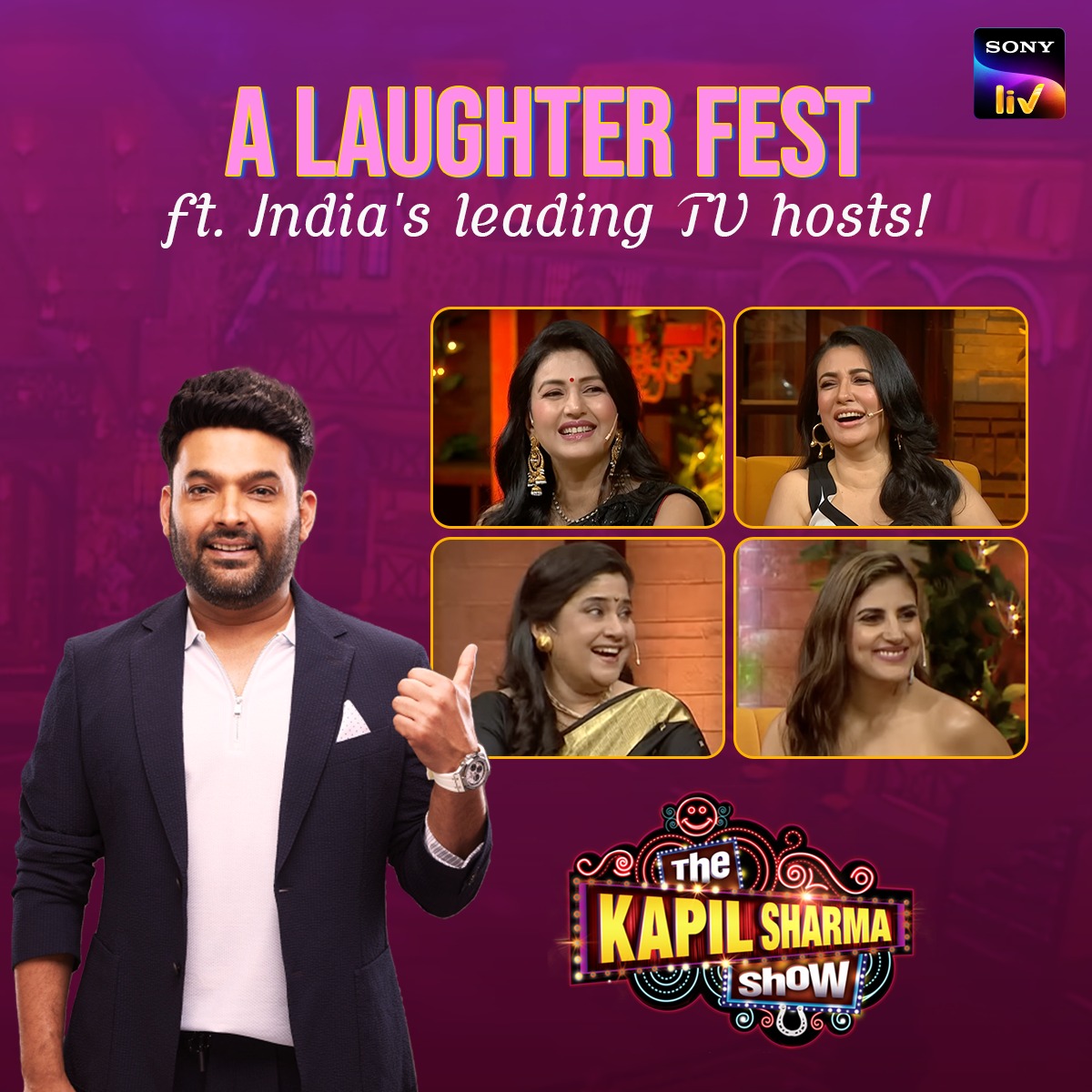 Join Kapil and his hilarious crew as they bring the house down with renowned actresses & TV presenters @minimathur, @renukash , @deebbhatnagar & others in tow! Watch the new episode of #TheKapilSharmaShow, anytime, anywhere on #SonyLIV.
