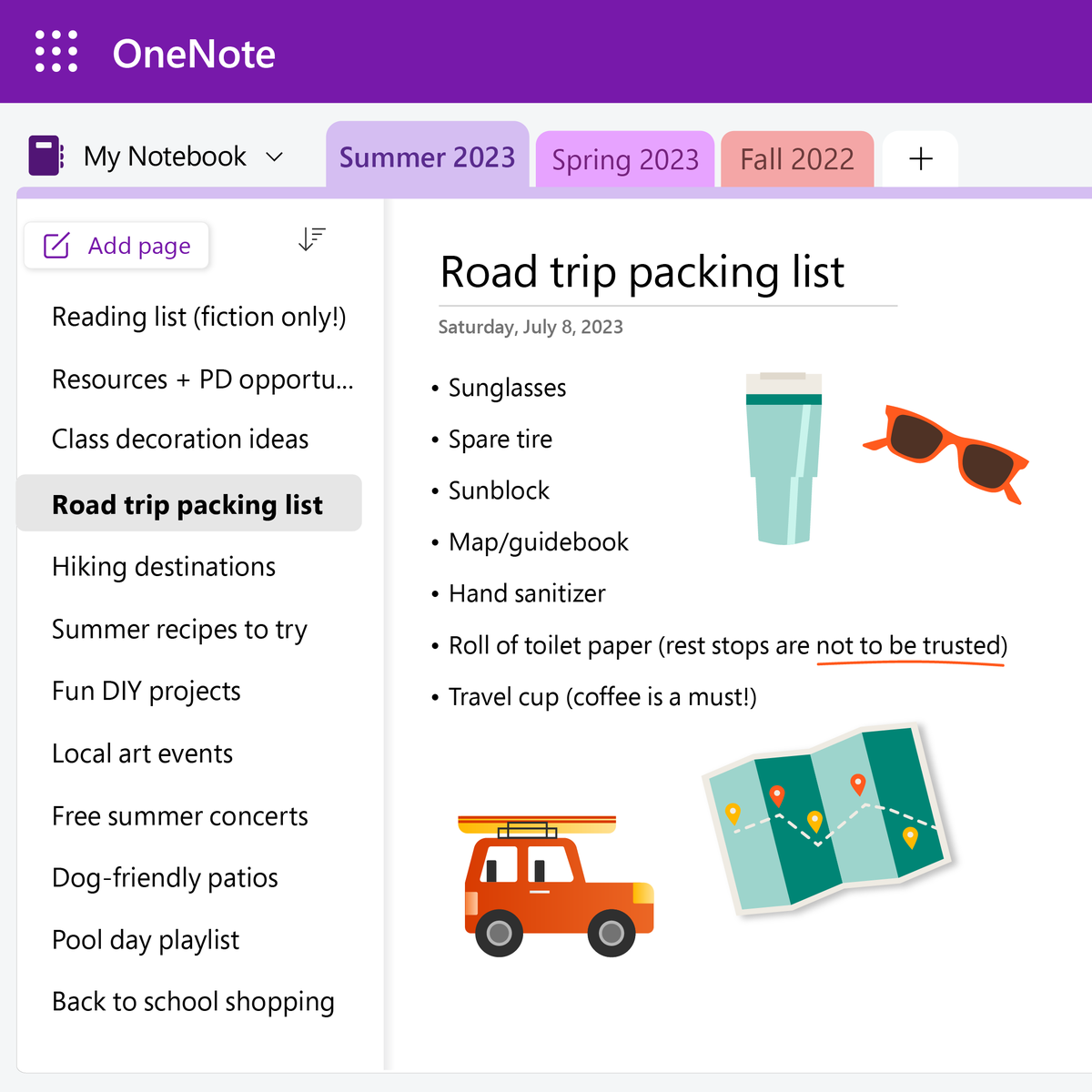 What does your #OneNote notebook look like this summer? 📝 ☀️

#TeacherSummer #MicrosoftEDU