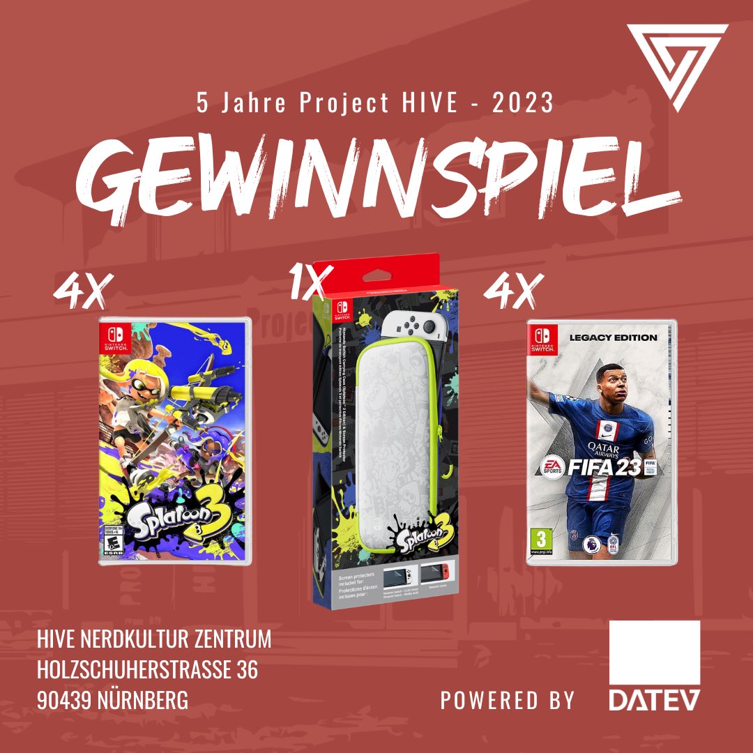[#giveaway #Gewinnspiel] 

Project HIVE hatte dieses Jahr sein 5 jähriges Jubiläum - Deswegen wollen wir unserer tollen Community etwas zurückgeben! Zusammen mit <a href="/DATEV/">DATEV</a> verlosen wir bis Dezember jeden Monat coole Preise von NINTENDO! 🤩

Teilnahmebedingungen &amp; Weitere Infos⬇️