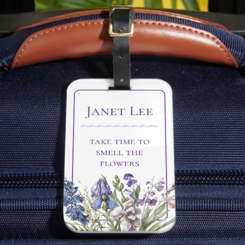 Beautiful Purple Florals and Purple Frame Luggage Tag.
 #gifts 
#luggage #luggagetag #tag #ZazzleMade #gifts #giftideas #travel

zazzle.com/beautiful_purp…