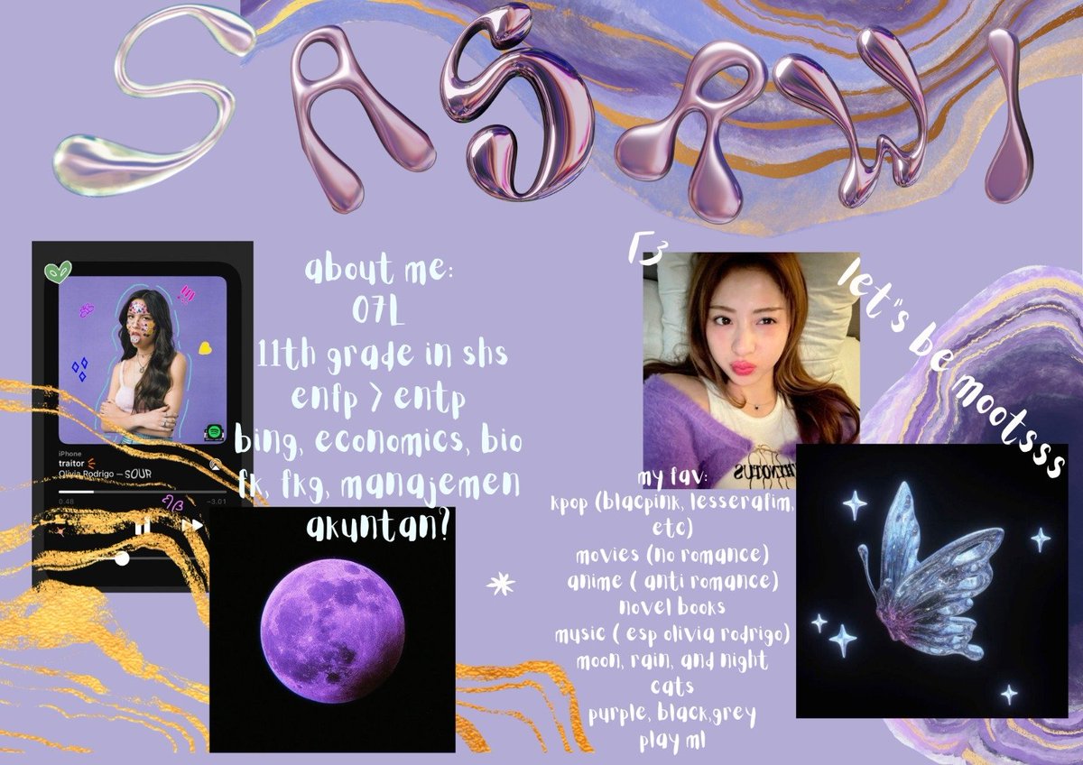 Haiiii #studytwt 🪻 , aku mau nambah nambah temennn dan #moots ambis nii siapa yang mau berteman sama akuuu??!! Apalagi yang suka sksd, sini sama akuuu awokawok. Terutama angkatan 25 selain ituu juga boleh bangettt🧚🏼‍♀️

Help rt/like if u don't mind🧶

#studyacc #AMBISVERSE 🪄
