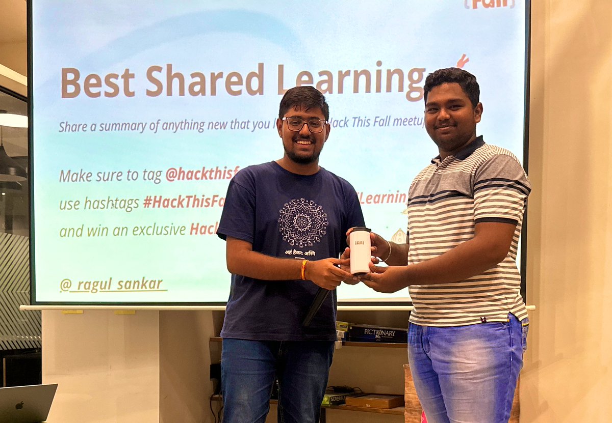 _ragul_sankar_'s tweet photo. @hackthisfall @siddharth_hacks @5ireChain @Siddhartha_2345 @GitHubEducation @storyblok @getunleash In the beginning of the meet @siddharth_hacks went through a few slide saying that in the end there would be some prizes. So I just started a thread in twitter and still I couldnβt believe this happened.
#Hackthisfall #HTFChennai https://t.co/ahnavcMdbu