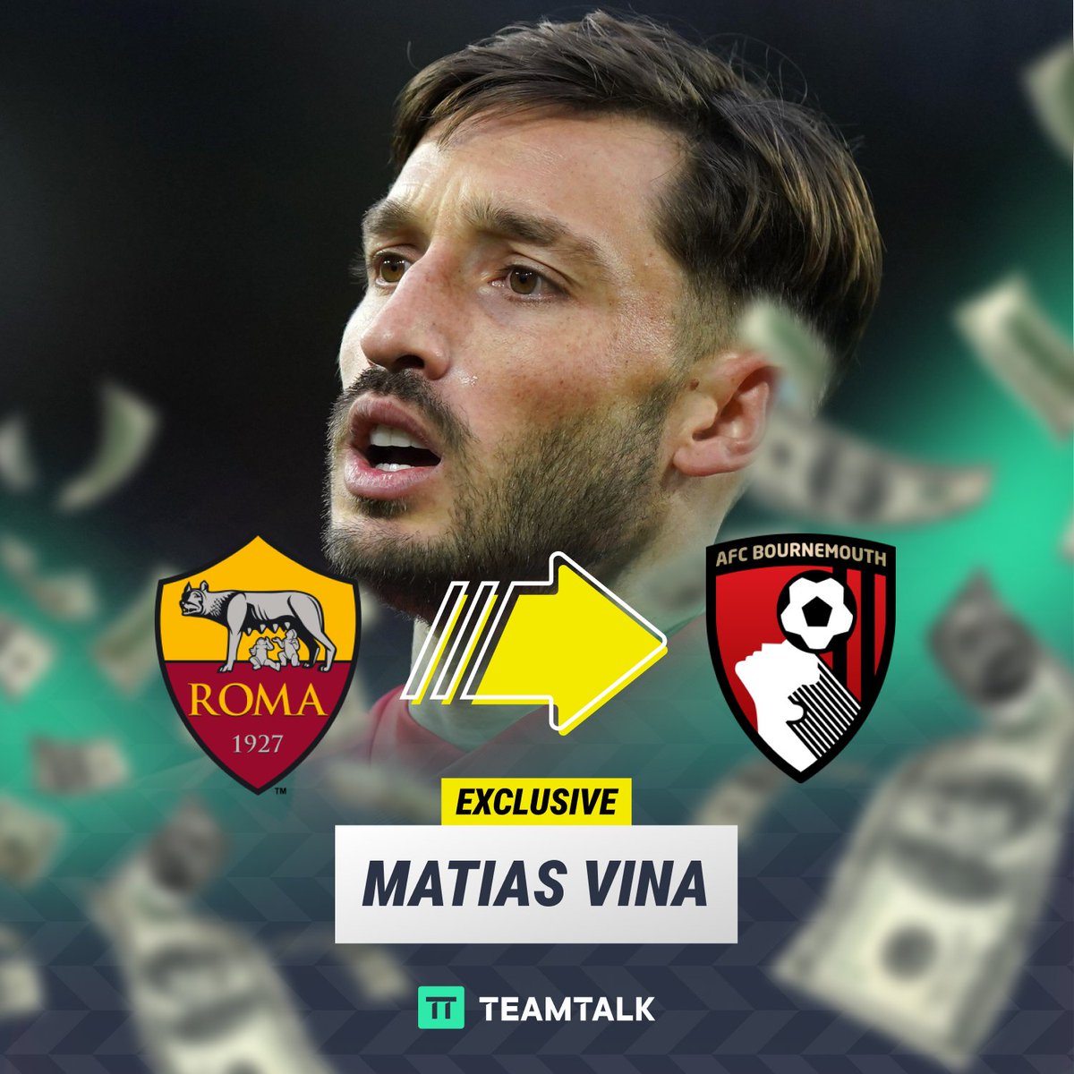 𝗘𝗫𝗖𝗟𝗨𝗦𝗜𝗩𝗘: 🚨

Bournemouth are in advanced talks with Roma over a deal to re-sign defender Matias Vina, TEAMtalk understands 👀🔴

#AFCB #Cherries #ASRoma