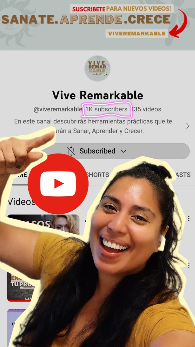 ViveRemarkable's tweet photo. Wohoooo!! Llegamos a 1k en #youtube en pocas semanas!! Es sorprendente lo que se logra con desaprender y aprender nuevas habilidades!! - #siguenos para más #inspiracion https://t.co/3GtT5m6gH7