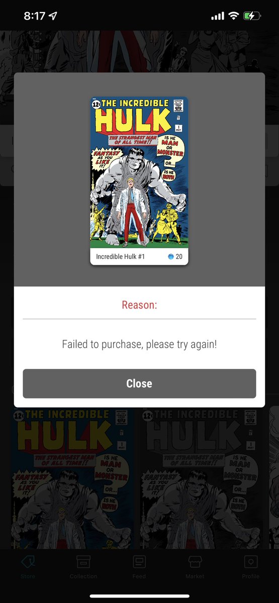 JBucks100's tweet photo. This why I stopped using @veve_official the first time . They always dropping the ball on big drops. Order was accepted and processing for over 20 mins .whoever in charge of this @veve_official should be fired #waitlist is garbage .  @veve_official  y’all owe me a FA hulk ! https://t.co/VcTrfG2tX3