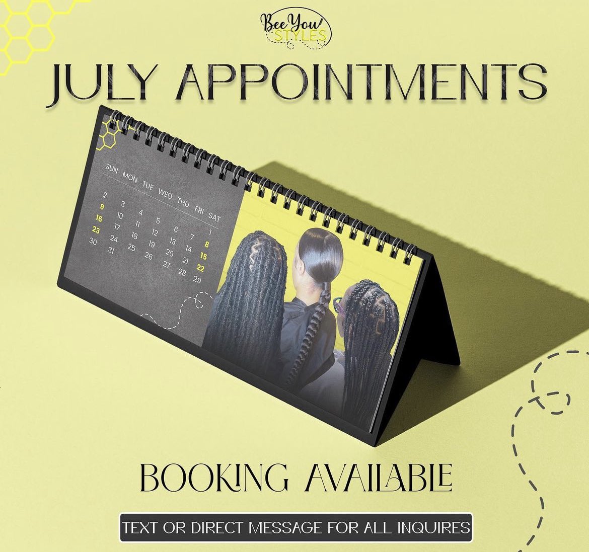 beeyoustyles's tweet photo. July is available for booking! Text 262-207-4220 or Direct Message for all inquiries! Located in Houston Area willing to travel for additional fee🫶🏽 https://t.co/v2Y6wA3103