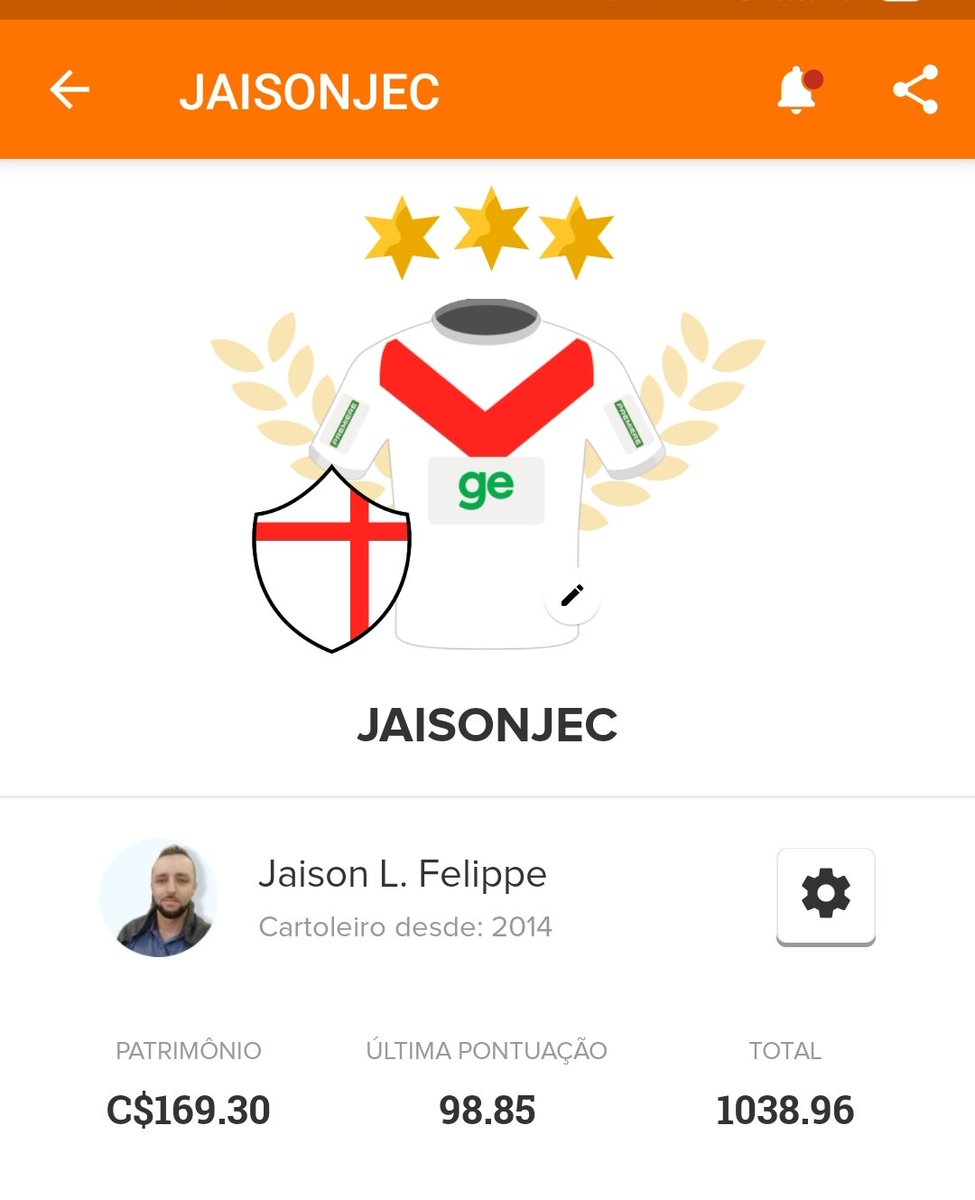 jaisonjec's tweet photo. @Gurudocartola_ Tentando manter a regularidade 🚀 https://t.co/RlAh8VUISd
