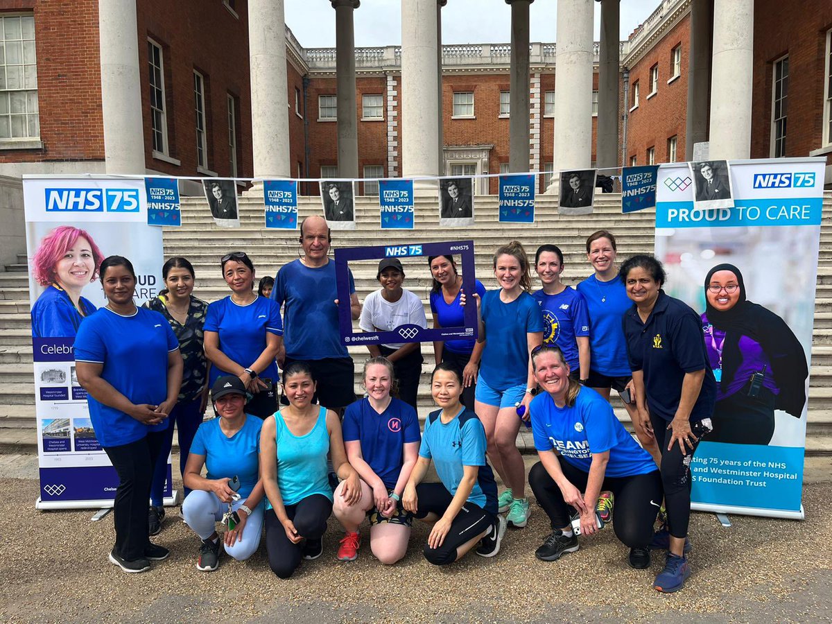 JeremyNugent10's tweet photo. Thank you to everyone from @ChelwestFT, @WestMidHospital and @osterleyparkrun for making this morning so special. @RNSarahMacD @Massaro1V  @RuthCadbury @TheGingerPhysio @ChelWestTherapy @ChelwestMT @LesleyWattsCEO @BleasdaleRob @DCNchelwest @hoyler_2000 @HealthierNWL @londonahps https://t.co/WqyKxvG4Oi
